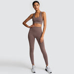 seamless hyperflex workout set sport leggings and top set yoga outfits for women sportswear athletic clothes gym sets 2 piece