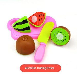 New 1 Set Safe Children Play House Toy Plastic Food Toy Cut Fruit Vegetable Kitchen Baby Kids Pretend Play Educational Toys ZXH