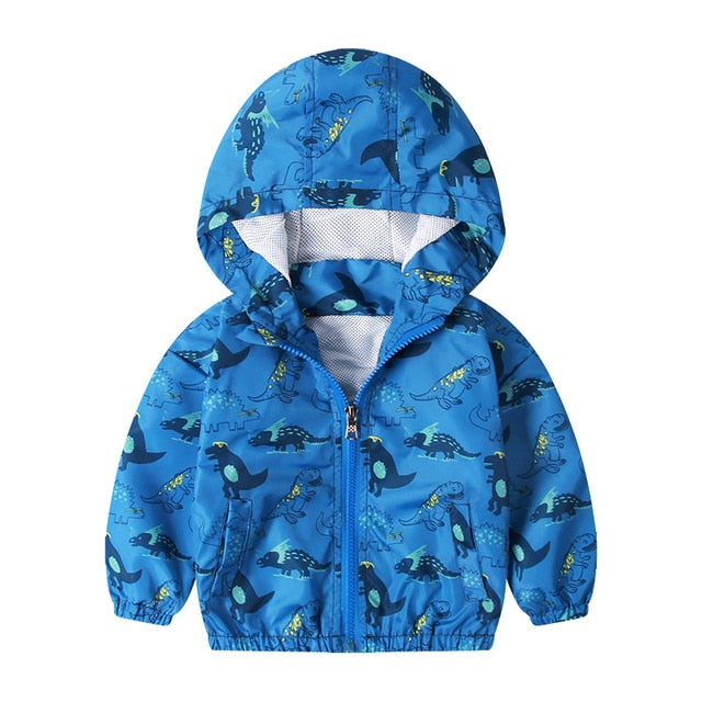 2020 Spring summer baby tops clothes baby jackets Dinosau print baby boys outerwear & coats 1-6T hooded jackets for baby boys