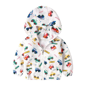 2020 Spring summer baby tops clothes baby jackets Dinosau print baby boys outerwear & coats 1-6T hooded jackets for baby boys