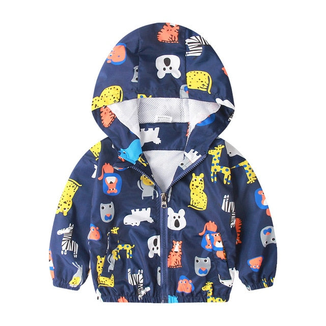 2020 Spring summer baby tops clothes baby jackets Dinosau print baby boys outerwear & coats 1-6T hooded jackets for baby boys