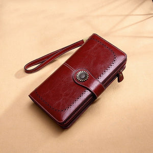 Aliwood Brand Hollow Women Clutch Leather Wallet Female Long Wallet Women Zipper Purse Strap Money Bag Purse For iPhone Carteira