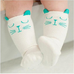 1 Pair Unisex Lovely Cute Cartoon Fox Kids baby Socks Knee Girl Boy Baby Toddler Socks animal infant Soft Cotton socks 0-3 Y