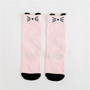 1 Pair Unisex Lovely Cute Cartoon Fox Kids baby Socks Knee Girl Boy Baby Toddler Socks animal infant Soft Cotton socks 0-3 Y