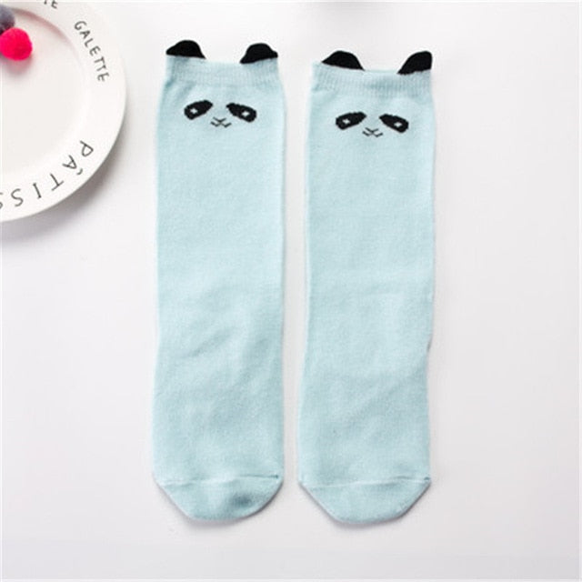 1 Pair Unisex Lovely Cute Cartoon Fox Kids baby Socks Knee Girl Boy Baby Toddler Socks animal infant Soft Cotton socks 0-3 Y