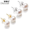 Clearance!!  AAAA High Luster White 6-11mm 100% Cultured Freshwater Pearl Stud Earrings for Women,Sterling Silver Women Earrings
