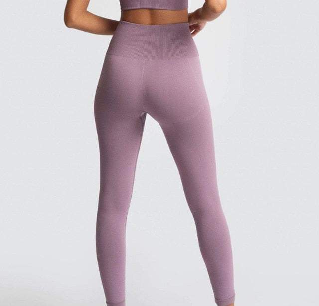 seamless hyperflex workout set sport leggings and top set yoga outfits for women sportswear athletic clothes gym sets 2 piece