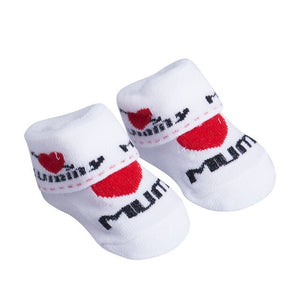 Hot Baby Socks New Brand Sweet Baby Kids Girls Boys Princess Ankle Socks Letter Love Mom Dad Short Socks 0-6M