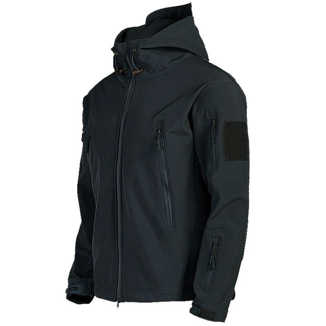 Army Shark Skin Soft Shell Clothes Tactical Windproof Waterproof jacket men Flight Pilot Hood Coat Military Field bomber Jacket