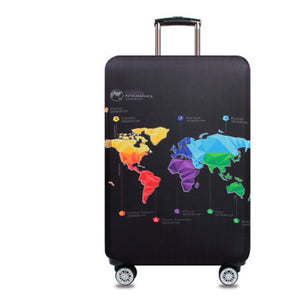 World Map Travel Luggage Suitcase Protective Cover Trolley Baggage Bag Cover Men's Women's Thick Elastic Case For Suitcase 272