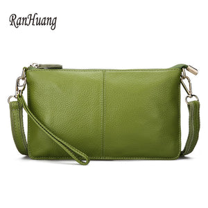 RanHuang Women Genuine Leather Day Clutches Candy Color Bags Women's Fashion Crossbody Bags Small Clutch Bags