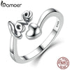 BAMOER New Arrival 100% 925 Sterling Silver I Love You Heart Ring for Woman Wedding Engagement Jewelry SCR024