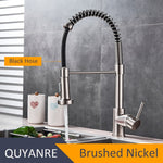 Quyanre Matte Black Kitchen Sink Faucet Pull Down Kitchen Faucet Single Handle Mixer Tap 360 Rotation Torneira Cozinha Mixer Tap