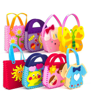 2019 New Handicraft Toys for Children Pink Bag Girl Gift Fabrication DIY Toy Animal Handbag Arts Crafts Educational Toy