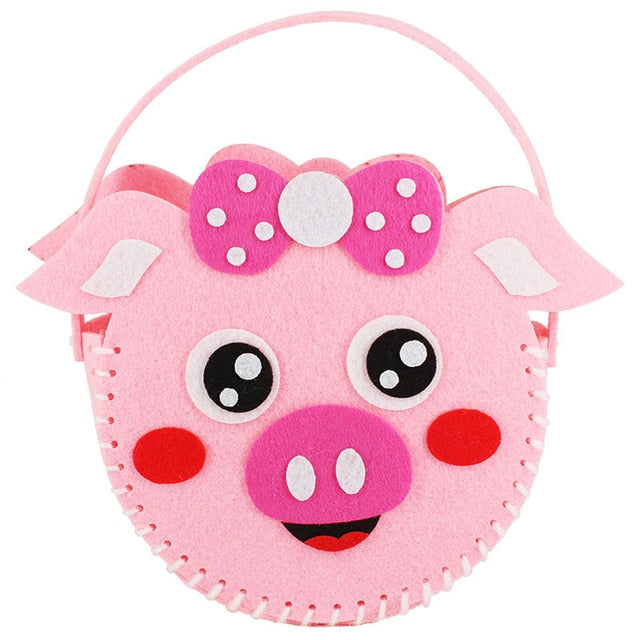 2019 New Handicraft Toys for Children Pink Bag Girl Gift Fabrication DIY Toy Animal Handbag Arts Crafts Educational Toy