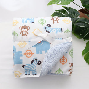 Baby Blankets New Thicken Double Layer Coral Fleece Infant Swaddle Bebe Envelope Wrap Owl Printed Newborn Baby Bedding Blanket