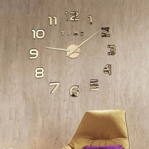 New Luminous Wall Clocks Large Clock watch Horloge 3D DIY Acrylic Mirror Stickers  Quartz Duvar Saat Klock Modern mute