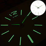 New Luminous Wall Clocks Large Clock watch Horloge 3D DIY Acrylic Mirror Stickers  Quartz Duvar Saat Klock Modern mute