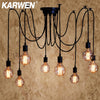 KARWEN Nordic Spider Industrial Pendant Lamp E27 Loft Edison Industrial Hanging lamps Length 120cm 150cm 200cm Pendant Lights
