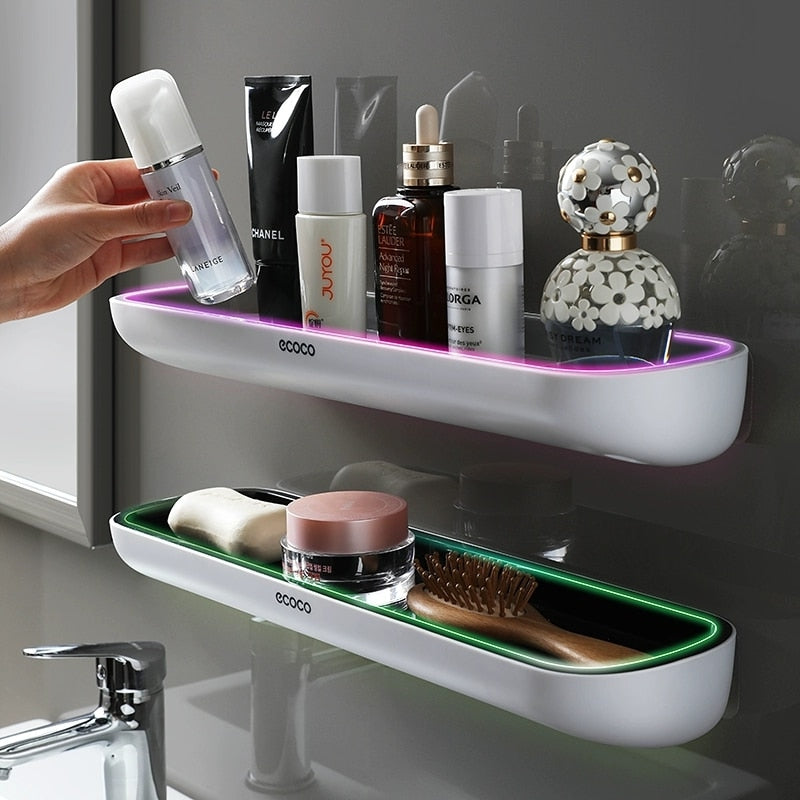 Punch-Free Bathroom Organizer Shelf Shampoo Shower Storage Rack Bath kitchen Towel Holder Household Items Bathroom Accessories