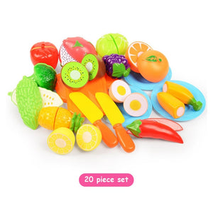 6/10/13/18pcs/20pcs/37pcs/set Housekeeping Toys education toys for baby color random surwish plastic fruit vegetables cut toys