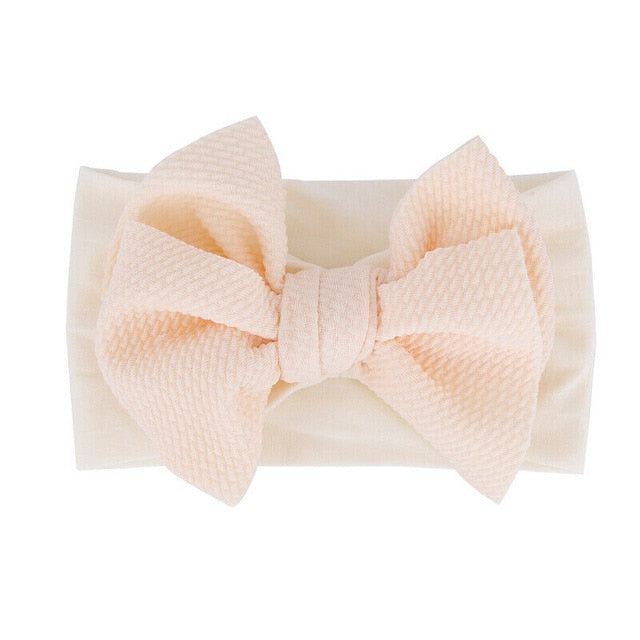 2019 Baby Accessories Infant Baby Girl Cute Bow Headband Newborn Solid Headwear Headdress Nylon Elastic Hair Band Gifts Props