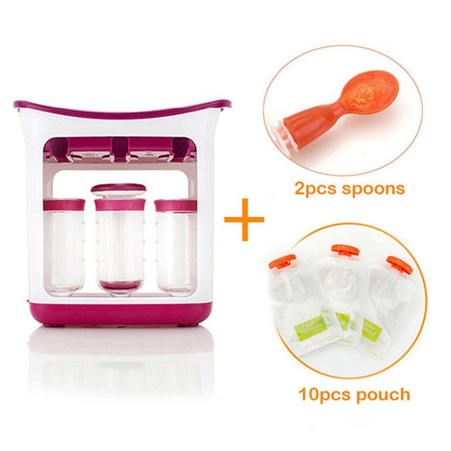 Dropshipping Baby Food Maker Squeeze Food Station Organic Food For Newborn Fresh Fruit Container Storage Baby Feeding Maker