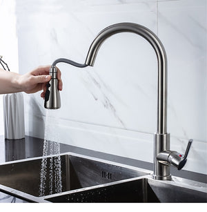 Kitchen Faucet Blacked Single Handle Pull Down White Kitchen Tap Single Hole 360 Degree Brushed Nickle Faucets Water Mixer Tap