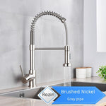 Rozin Matte Black Kitchen Faucet Deck Mounted Mixer Tap 360 Degree Rotation Stream Sprayer Nozzle Kitchen Sink Hot Cold Taps