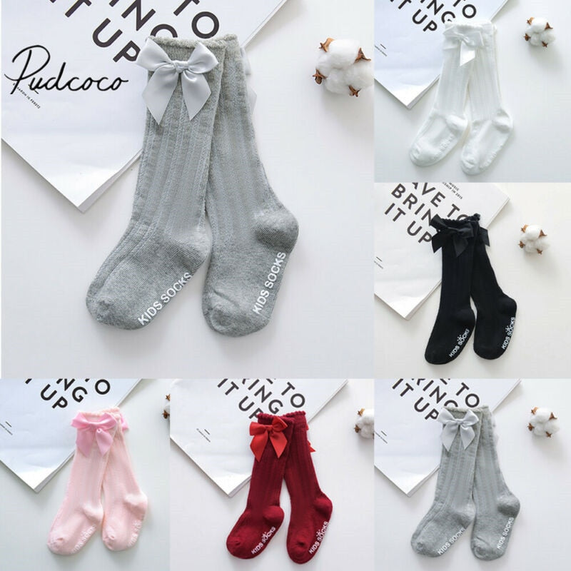 2019 Baby Summer Clothing New Kids Toddlers Girls Big Bow Knee High Long Soft Cotton Lace Baby Socks Bowknot 100% Cotton Socks