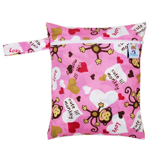 Printed Pocket Wet Bag Waterproof Reusable Nappy Bags PUL Travel Baby Nappy Mini Size Wet Dry Bags Wetbags 25x20cm Wholesale