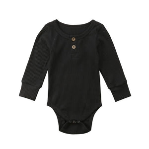 2020 Brand New Newborn Infant Baby Girl Boy Ribbed Bodysuit  Ruffle One-Pieces Solid Jumpsuit Long Sleeve Outfits Spring Sunsuit