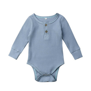 2020 Brand New Newborn Infant Baby Girl Boy Ribbed Bodysuit  Ruffle One-Pieces Solid Jumpsuit Long Sleeve Outfits Spring Sunsuit