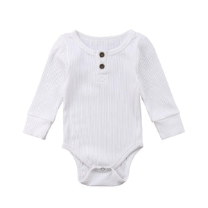 2020 Brand New Newborn Infant Baby Girl Boy Ribbed Bodysuit  Ruffle One-Pieces Solid Jumpsuit Long Sleeve Outfits Spring Sunsuit