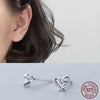 La Monada Real 925 Sterling Silver Stud Earrings For Women Heart Trendy Jewelry Accessories Korean Heart Earrings Silver 925