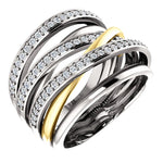 Huitan Fashion Cross New Design Women Ring Fancy Wedding Bridal Ring Micro Paved CZ Stone Versatile Party Finger Ring Wholesale