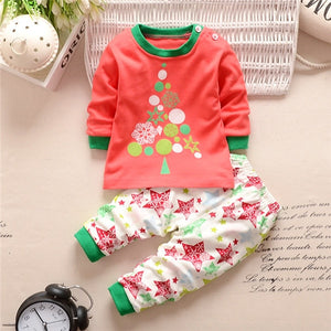 Baby Boys Clothes 2pcs Newborn Baby Girls Cartoon Clothing Autumn Winter Cartoon Cotton Shirt Baby Boy Clothes Set Long-Sleeved