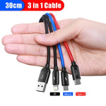 Baseus 3 in 1 USB Cable Type C Cable for Samsung S20 Redmi Note 9s Charging 4 in 1 Cable for iPhone X 11 Pro Max Micro USB Cable
