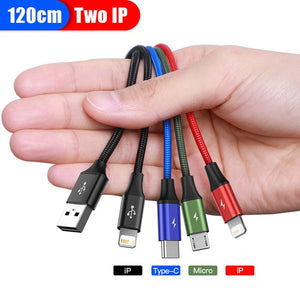 Baseus 3 in 1 USB Cable Type C Cable for Samsung S20 Redmi Note 9s Charging 4 in 1 Cable for iPhone X 11 Pro Max Micro USB Cable