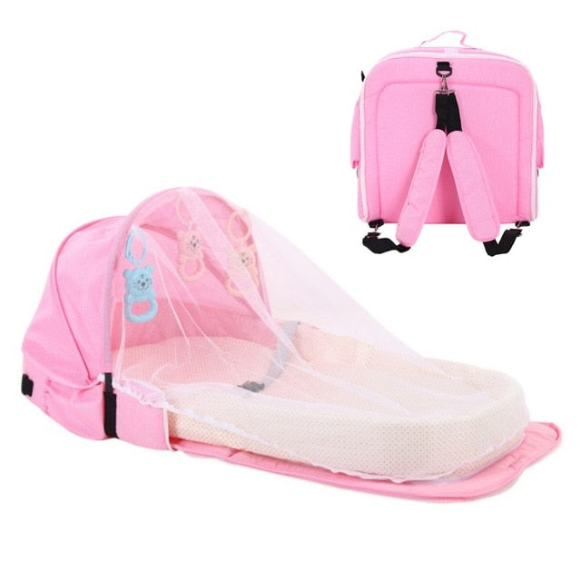 Portable Baby Bed Folding Baby Bed Nest Cot For Travel Foldable Bed Bag With Mosquito Net Infant Sleeping Basket With Toys