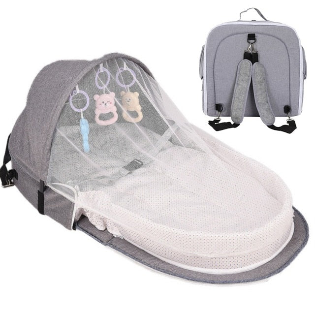 Portable Baby Bed Folding Baby Bed Nest Cot For Travel Foldable Bed Bag With Mosquito Net Infant Sleeping Basket With Toys