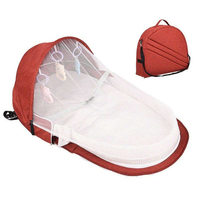 Portable Baby Bed Folding Baby Bed Nest Cot For Travel Foldable Bed Bag With Mosquito Net Infant Sleeping Basket With Toys