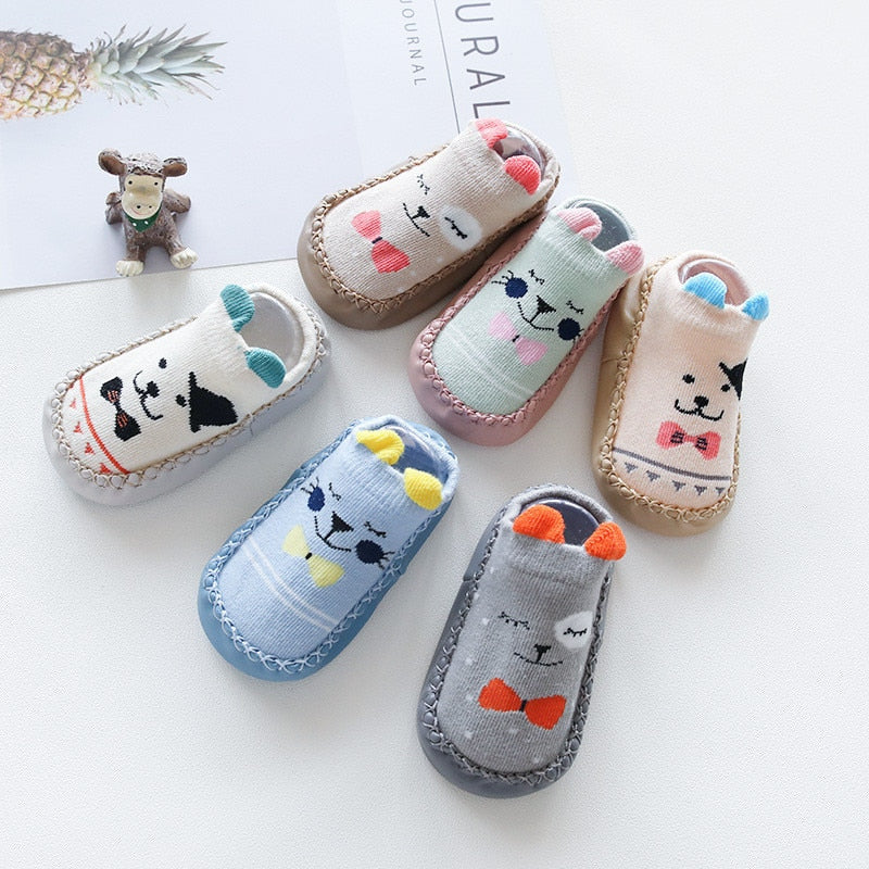 2020 New born Baby Socks With Rubber Soles Infant Baby Girls Boys Shoes Spring Autumn Baby Floor Socks Anti Slip Soft Sole Sock