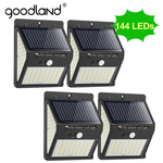 Goodland 144 100 LED Solar Light Outdoor Solar Lamp PIR Motion Sensor Solar Powered Sunlight Street Light for Garden Decoration