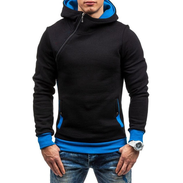 MRMT 2020 Brand Autumn Men's Hoodies Sweatshirts New Slim and Thick Pullover for Male Diagonal Zipper Hoodie Sweatshirt