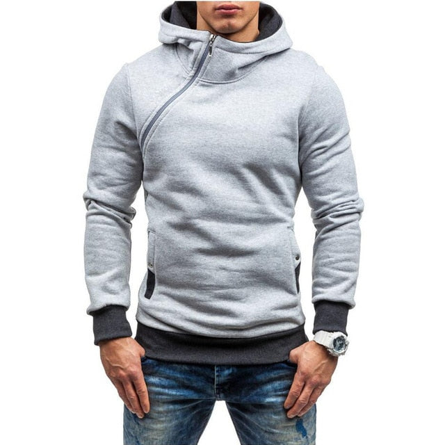 MRMT 2020 Brand Autumn Men's Hoodies Sweatshirts New Slim and Thick Pullover for Male Diagonal Zipper Hoodie Sweatshirt