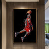 מופשט אמנות צבוע-Hang Michael Jordan Poster Fly Dunk כדורסל תמונות קיר לסלון קישוט חדר שינה ספורט בד