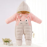 -30 degrees Russian new Cartoon bear winter overalls clothes baby jumpsuit kids girl coat infant snowsuit boy snow wear clothing