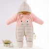 -30 degrees Russian new Cartoon bear winter overalls clothes baby jumpsuit kids girl coat infant snowsuit boy snow wear clothing