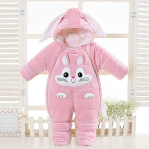 -30 degrees Russian new Cartoon bear winter overalls clothes baby jumpsuit kids girl coat infant snowsuit boy snow wear clothing